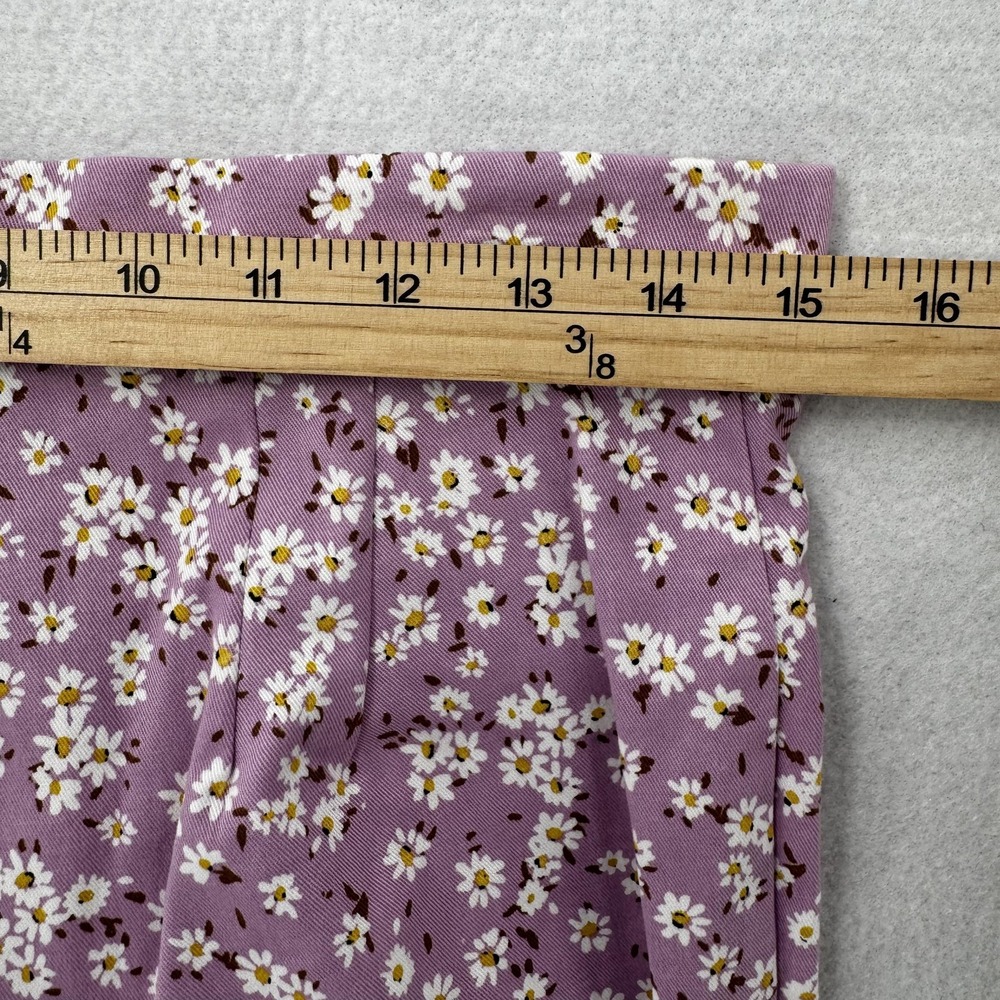 Zara‎ Pants Womens Large Daisy Floral Bootcut Cropped Stretch Chinos NEW - Picture 8 of 9